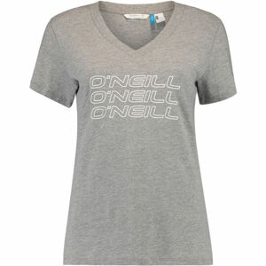 O'Neill LW TRIPLE STACK V-NECK T-SHIR Dámské tričko, Šedá,Bílá, velikost S