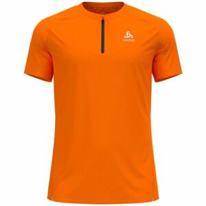 Odlo AXALP TRAIL T-SHIRT CREW NECK S/S 1/2 ZIP Pánské tričko, oranžová, velikost XL