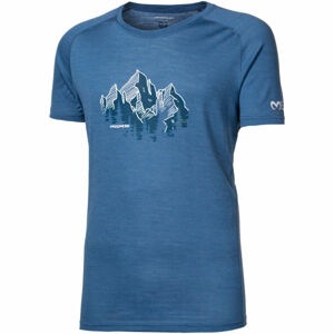 Progress TASMAN Pánské triko z merino vlny, modrá, velikost L