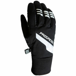 Progress XC GLOVES Zimní zateplené běžkařské rukavice, Černá,Bílá, velikost