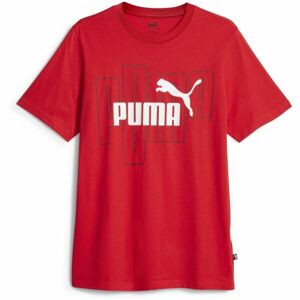 Puma GRAPHICS NO.1 TEE Pánské triko, červená, veľkosť XXL