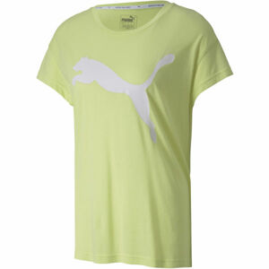 Puma ACTIVE LOGO TEE Dámské sportovní triko, Světle zelená,Bílá, velikost
