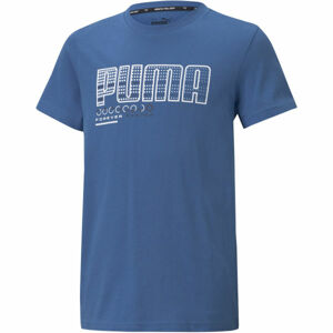 Puma ACTIVE SPORTS GRAPHIC TEE Dětské tričko, Modrá,Bílá, velikost
