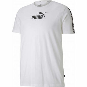 Puma APLIFIED TEE bílá S - Pánské sportovní triko