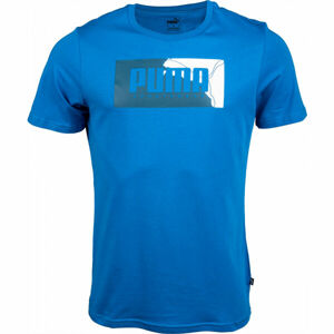 Puma BOX GRAPHIC TEE Pánské triko, modrá, velikost M