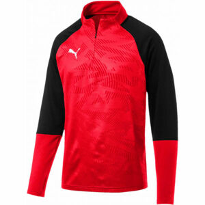 Puma CUP TRAININK 1 4 ZIPE Pánské triko, červená, velikost