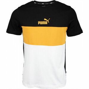 Puma ESS COLORBLOCK TEE Pánské triko, khaki, velikost XL