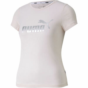 Puma ESS+TEE G Dívčí sportovní triko, Bílá,Stříbrná, velikost 164