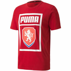 Puma FACR PUMA DNA TEE Pánské fotbalové triko, červená, velikost S