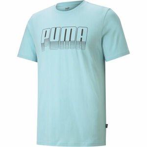 Puma PUMA BASIC TEE Pánské triko, Tyrkysová,Černá, velikost