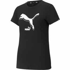 Puma POWER LOGO TEE Dámské sportovní triko, Černá,Bílá, velikost