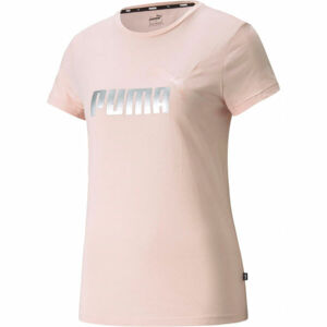Puma SS METALLIC LOGO TEE Dámské triko, Růžová,Stříbrná, velikost