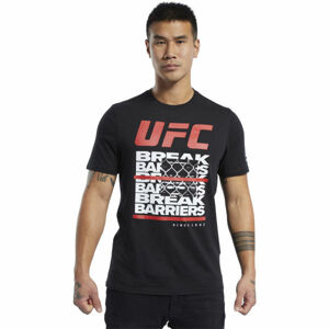 Reebok UFC FG CAPSULE T Pánské triko, Černá,Bílá,Červená, velikost