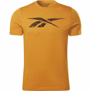 Reebok VECTOR STATEMENT TEE Pánské triko, Oranžová,Černá, velikost S