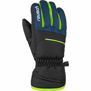 Reusch REUSCH ALAN JUNIOR Zimní rukavice, Černá,Tmavě modrá,Světle zelená, velikost 4