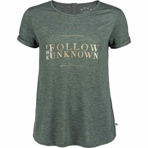 Roxy CALL IT DREAMING Dámské triko, Tmavě zelená,Zlatá, velikost