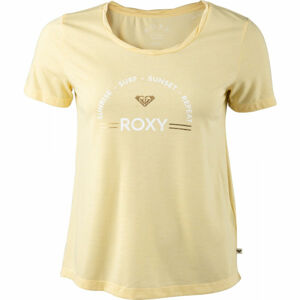 Roxy CHASING THE SWELL Dámské triko, Žlutá,Bílá, velikost XS