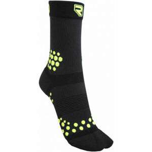Runto TRAIL Kompresní sportovní ponožky, Černá,Žlutá, velikost 44-47