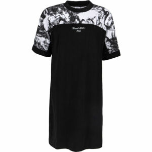 Russell Athletic AOP BI COLOUR TEE DRESS Dámské šaty, Černá,Bílá, velikost XL