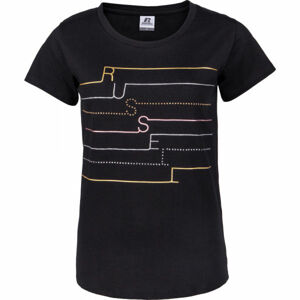 Russell Athletic LINED RUSSELL S/S TEE Dámské tričko, černá, veľkosť XS