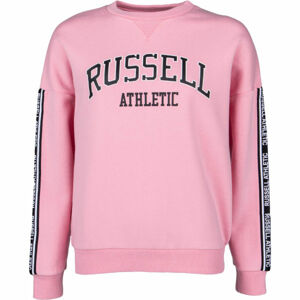 Russell Athletic OVERSIZED CREWNECK SWEATSHIRT Dámská mikina, Růžová,Černá, velikost S