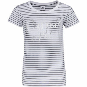 Russell Athletic SL STRIPED S/S TEE Dámské tričko, Bílá,Černá,Stříbrná, velikost