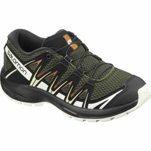 Salomon XA PRO 3D J Dětské sportovní boty, Tmavě zelená,Černá,Béžová,Bílá, velikost 35