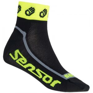 Sensor RACE LITE Cyklistické ponožky, Černá,Reflexní neon, velikost