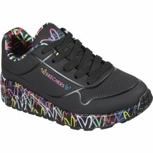 Skechers UNO LITE - LOVELY LUV Dětská volnočasová obuv, černá, velikost 31