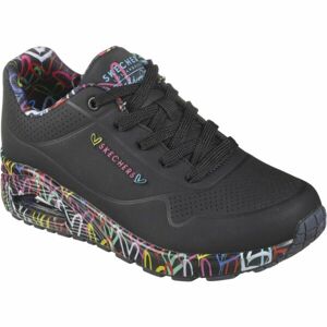 Skechers UNO - LOVING LOVE Dámská volnočasová obuv, černá, veľkosť 39