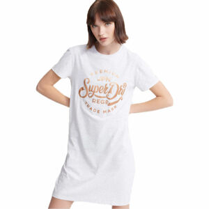 Superdry CORE T-SHIRT DRESS Dámské šaty, bílá, velikost 14