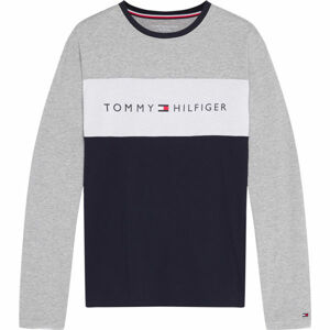 Tommy Hilfiger CN LS TEE LOGO FLAG  S - Pánské tričko s dlouhým rukávem