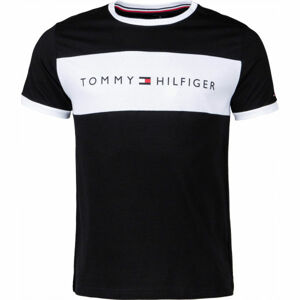 Tommy Hilfiger CN SS TEE LOGO FLAG Pánské tričko, černá, velikost XL