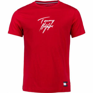 Tommy Hilfiger CN SS TEE LOGO Červená S - Pánské tričko