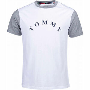 Tommy Hilfiger CN SS TEE LOGO Pánské tričko, Bílá,Šedá, velikost L