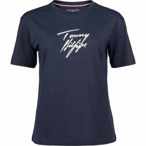 Tommy Hilfiger CN TEE SS LOGO Dámské tričko, Tmavě modrá,Bílá, velikost