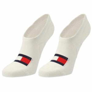 Tommy Hilfiger FOOTIE HIGH CUT 2P FLAG Unisexové ponožky, bílá, veľkosť 39-41
