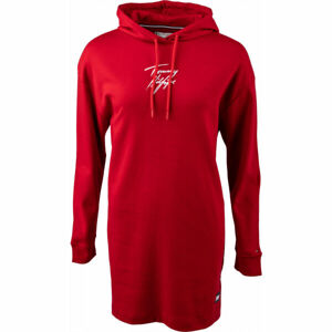 Tommy Hilfiger HOODIE DRESS Červená XS - Dámské mikinové šaty