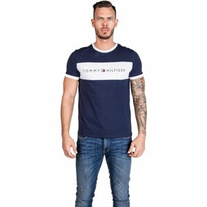 Tommy Hilfiger CN SS TEE LOGO FLAG Pánské tričko, tmavě modrá, velikost M