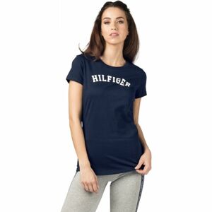 Tommy Hilfiger SS TEE PRINT tmavě modrá XS - Dámské tričko