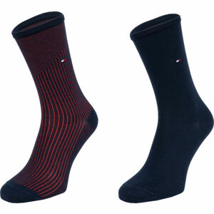 Tommy Hilfiger WOMEN SEASONAL TENCEL SOCK 2P RIB Dámské ponožky, tmavě modrá, velikost 39-42