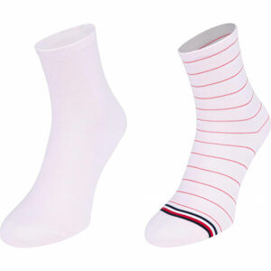 Tommy Hilfiger WOMEN SHORT SOCK 2P PREPPY Dámské ponožky, bílá, velikost 35-38